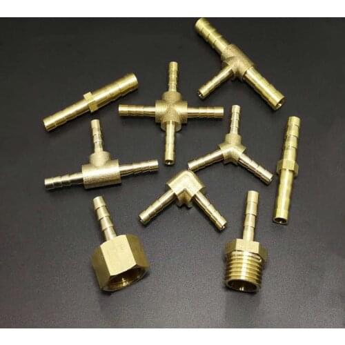 4mm 5mm Straight Y-Shaped Splitter Tee Elbow Coupling Brass Connector Water Gas Oil