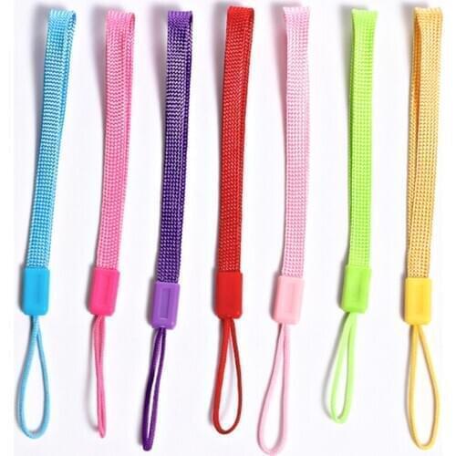 10 pcs Simple Color Hand Wrist Short Lanyard Strap for iPhone 7 8 X 6 XR USB Flash Drives Keys Keychain ID Name Tag Badge Holder