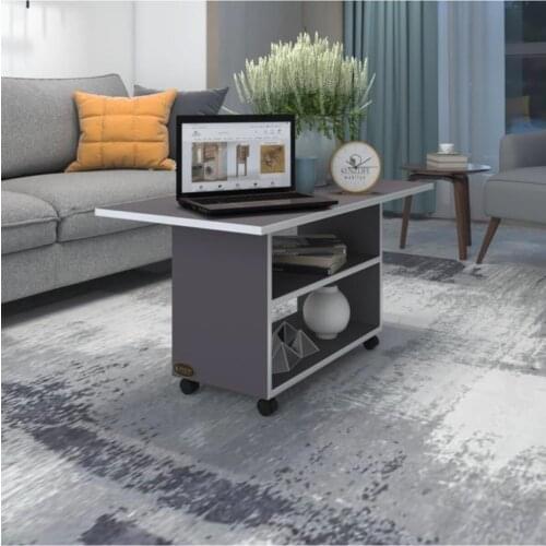 Modern Medium Lounge Bench Prag90 Gray 045*090*50 Wheel Dining table coffe table