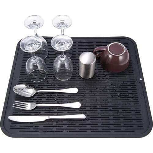 45cm x 40cm Drying Heat Insulation Soft Rubber Dishes Protector Sink Mat Table Kitchen Home Anti Slip Drying Dishes Drain Mat