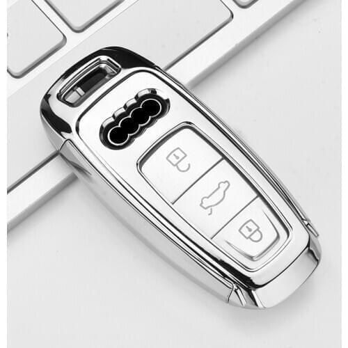 TPU+PC Car Soft Key Case Cover For Audi A6L A7 A8 Q8 E-tron C8 D5 2019 Auto Styling Keyring Holder Protection Accessories Shell
