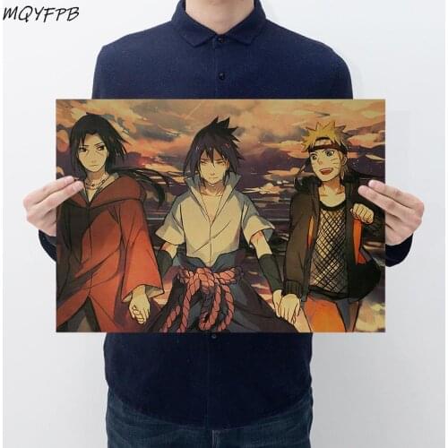 Japanese Anime Kraft Paper Poster Home Room Bedroom Wall Decorative Painting Core 50.5x35cm