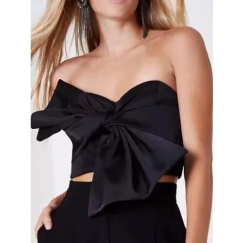 Sexy Black Red Tube Tops Shirts Summer Cropped Tops Tank for Women Off Shoulder Backless with Zipper Backless Strapless Blusas