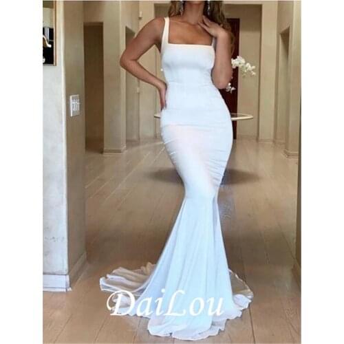 Mermaid / Trumpet Minimalist Elegant Engagement Formal Evening Dress Scoop Neck Sleeveless Spandex with Sleek 2021