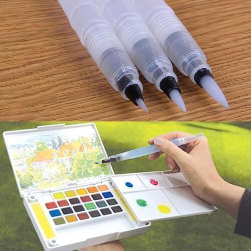 1/3Pcs Refillable Ink Color Pen Water Brush Painting Calligraphy Illustration Pen Office Stationery Hogard