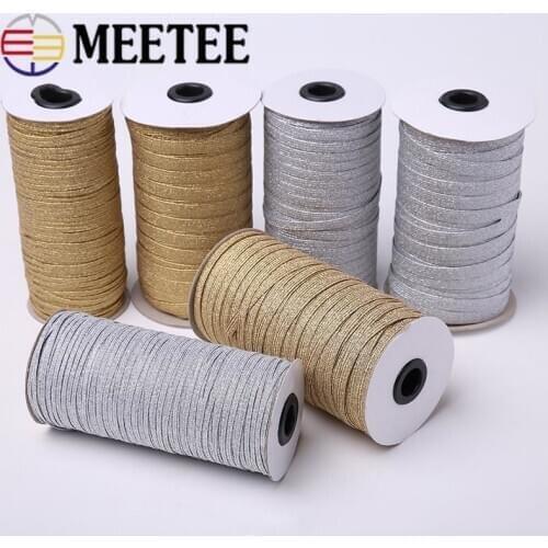 1pc 3/6/9mm Gold Silver Elastic Bands Tapes Headwear Underwear Rubber Band Elastic Rope Cords DIY Sewing Accessories