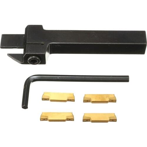 1Pc MGEHR1212-3 Lathe Cut-Off Grooving Parting Tool Holder + 4Pcs MGMN300 Inserts Blade + 1Pc Wrench