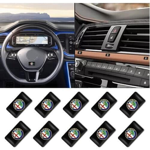 10pcs Car Style Small Decorate Car Badge Steering Wheel Sticker for Alfa Alpha Romeo 159 147 156 Giulietta 147 159 Mito KEYRING