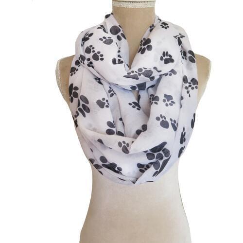 10pcs/lot Cute Cat Dog Animal Paw Footprint Printed Tube Snood Infinity Scarf Soft Lightweight