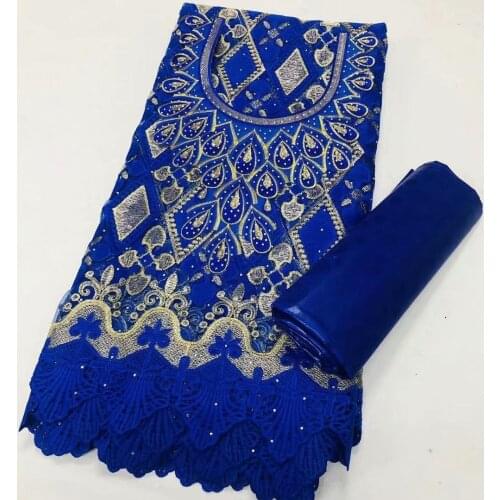 2.5y Lace +2.5y Bazin Brode African Lace Fabric with Collar African Bazin Riche Fabric 2021 Embroidery for Wedding Dress BM4781a