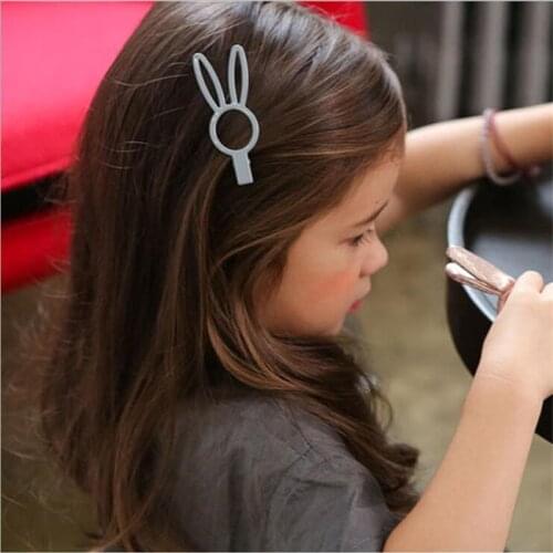 2pcs Girl Cute Rabbit Hair Clips for Hair Styling Matte Scrub Snap Clip Pin Children Women Kids Hairpins Metal Hair Accessories