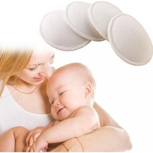 4pc Washable Reusable Breast Nursing Pads Absorbent Breastfeeding Feeding Pad