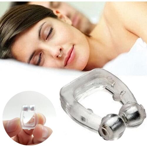 4Pc Silicone Magnetic Anti Snore Stop Snoring Nose Clip Sleep Tray Sleeping Aid Breathing Apnea Guard Night Anti Ronco with Case