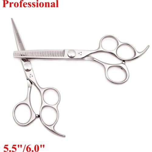 5.5 6 440C Personalized Hair Scissors Professional High Quality Barber Scissor Thinning Hairdressing Scissor Cutting Shears 9011