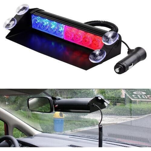 8 LED Car Truck Emergency Flasher Sun visor LED Strobe Warning Light Police Flash Lights 3 Flashing Modes 12V