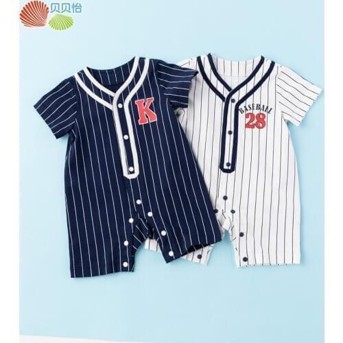 Bornbay newborn baby clothes summer boy striped rompers high quality short sleeve jumpsuit soft cotton outwear clothes rompers
