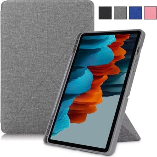 Business Flip Cover Smart Case For Samsung Tab S7 S7FE S7 Plus S7 fe Tablets Shell Coque SM- T730 T735 T970 T870 T875 Soft Case
