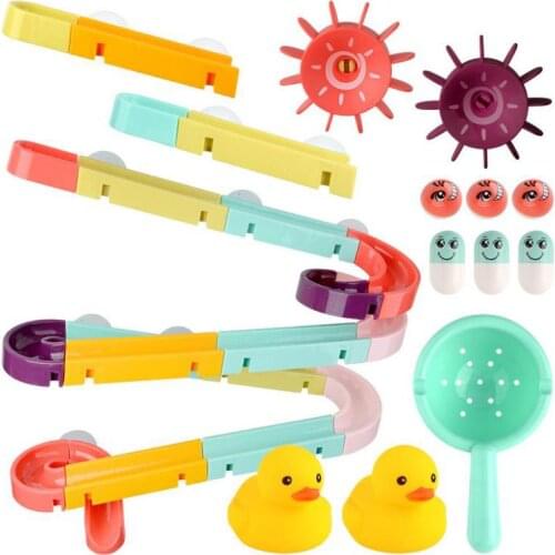 Baby Bath Toys Electric Light Up Rainbow Shower Pipeline Yellow Ducks Slide Tracks Bathroom Educational Water Game Toy for Kids