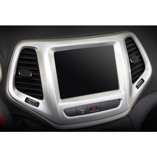 For Jeep Cherokee KL 2014 2015 2016 2017 2018 Chrome Inner GPS Navigation Decorative Frame Cover Trim Car Styling Accessories