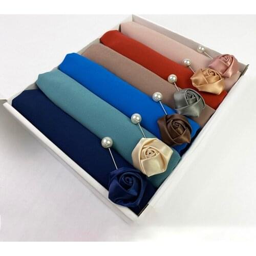 Hot Muslim Chiffon Hijab Scarf Women Solid Color Shawl Head Wrap Islamic Hijabs Headscarf Customize Gift Box Foulard Femme