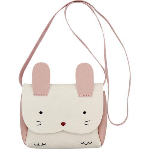 Little Girl Purse Cute Rabbit Shoulder Bag Mini Crossbody Satchel(white)