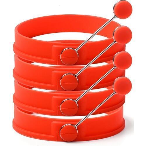 1PCS Breakfast Round Silicone Egg Ring Silicone Fried Egg Mould Kitchen Pancake Ring Non-stick Omelette Mold DIY Kitchen Wares