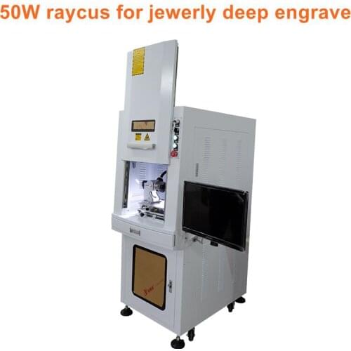 Metal fiber laser engraving machine full closed cover 50W fiber laser marking machine for jewerly