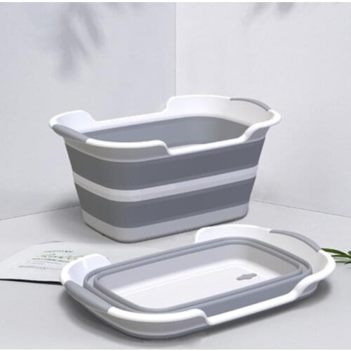 Multifuntional Children Wash Tub Folding Dirty Clothes Hamper Household Pet Bath Tub Sundries Storage Basket Clothes Barrel