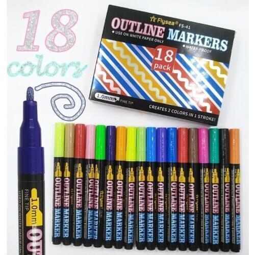 18 Colors/Set 1 mm Acrylic Paint Marker pen for Pottery and Plastic Ceramic Rock Glass Porcelain Mug Wood Fabric Canvas Painting