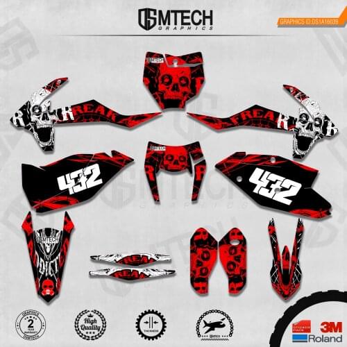 DSMTECH Customized Team Graphics Backgrounds Decals 3M Custom Stickers For KTM 2017-2019 EXC 2016-2018 SXF 039