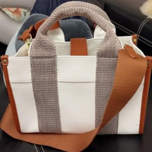 2021 New Fashion Casual Large Capacity Canvas Bag Commuter Simple Ladies Shoulder Portable Tote Bag Purses and Handbags Sac Luxe