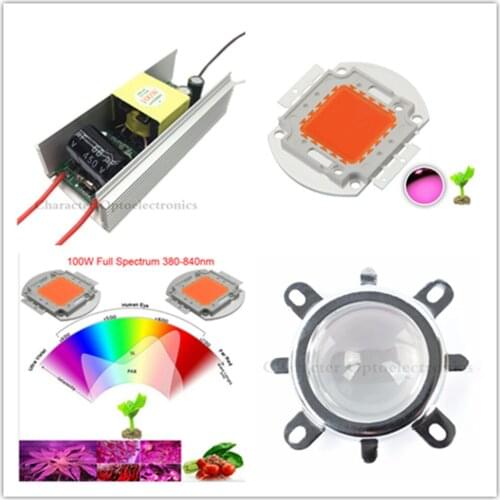New Indoor DIY LED Grow light KIT,100W full spectrum led 400-840nm+100w waterproof led driver,100w led grow light kit