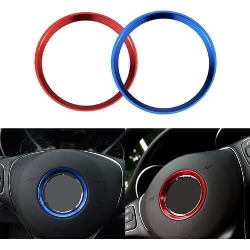 NS Modify Aluminum Alloy Steering Wheel Center Decoration Cover Trim 3D Sticker For Mercedes 15+ C E CLA GLA GLE GLC Class