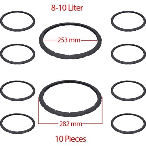 Steam Pressure Seal Pressure Cooker Sealing Ring Replacement For SEB Tefal Clipso 8-10 1liter (10 Pieces)