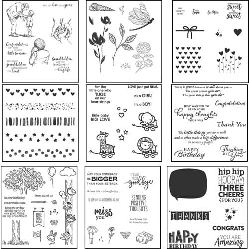 Thanksgiving Flower Heart Clear Stamps for DIY Scrapbooking Craft Making Decoration Transparent Stempels New2018 Silicone Seal