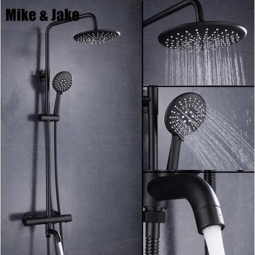Luxury black thermostatic shower set square shower faucet hot and cold Shower faucet Bathtub thermostatic shower mixer MJ9891