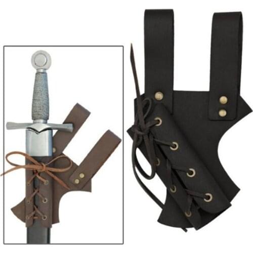 Medieval Shoulder Strap Sword Holder Sheath Scabbard Adult Men Larp Knight Weapon Costume Viking Pirate Cosplay Belt Holster