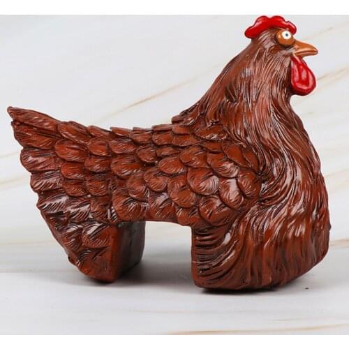 Resin Figurine Ladder Hen Statue Handicraft Sculpture Animal Model Ornaments Home Outdoor Garden Ladder Decor Курица