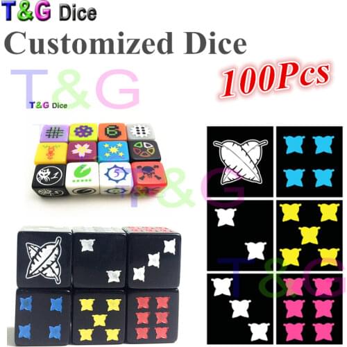 T&G 16mm D6 Customized Dice for Logo!Customize High Quality Dice/Die,Printed or Laser Engraved Logo Specially