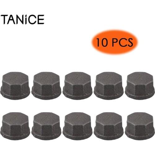TANiCE 10Pcs 3/4" Threaded Iron Pipe Fittings Malleable Cast Iron Tool Accessories Iron Fittings For DIY Industrial Furniture