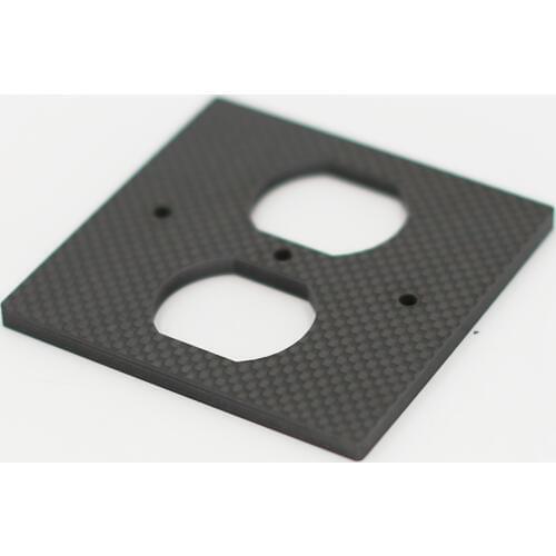 High Quality Carbon fiber US Socket AC Power Duple Receptacle Cover Outlet Wall Plate Panel 8.5x8.5cm