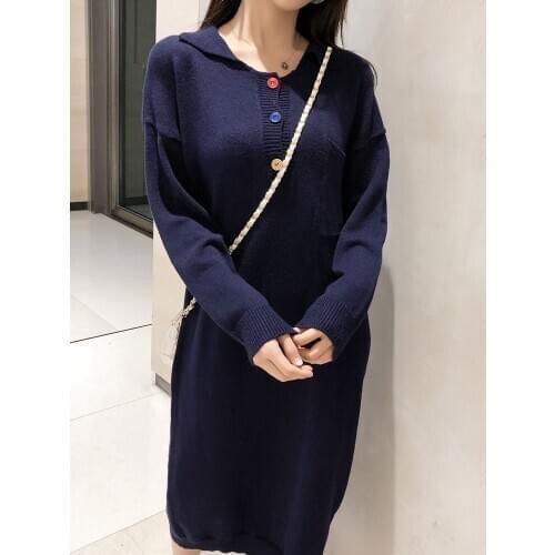 WAVSIYIER warm sweater dress women loose pollover winter thick knitted 2020 jumper dresses autumn woman korean style casual new