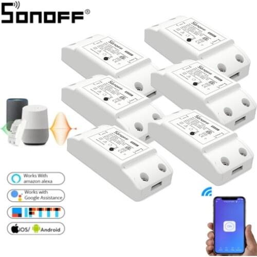 1/10Pieces Sonoff Basic R2 Wifi DIY Smart Wireless Remote Universal Switch Light Controller Module Work With Alexa Google Home