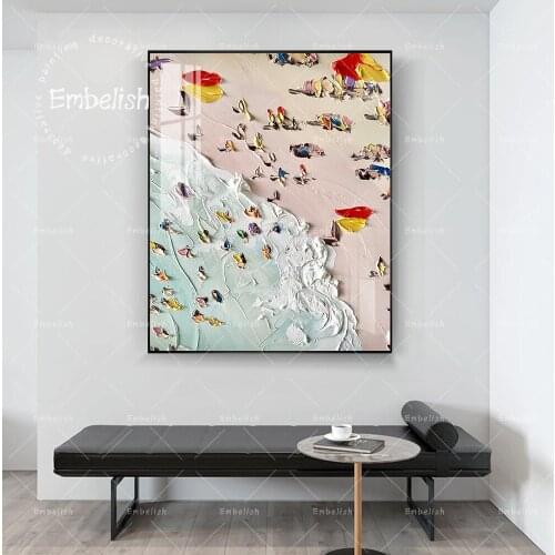 1 Pieces Quality HD Spray On Canvas Oil Paintings Summer Beach Seascape Wall Posters For Living Room Home Decor Pictures Artwork