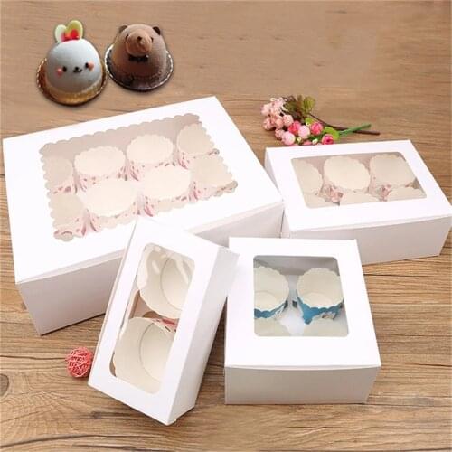 10PCS 2/4/6/12Holes Cupcake Display Storage Tray Party Cake Pastry Muffin Gift Takeaway Packaging Box Food Organizer Box Holder