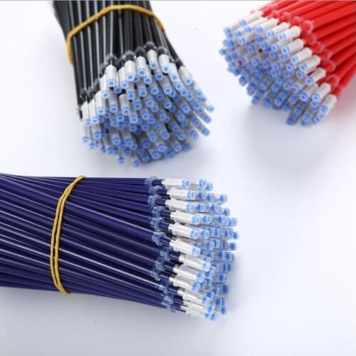 100Pcs/Set 0.38/0.5mm Gel Pen Refills Red Blue Black Ink Pen Replacement Refill School Office Supplies Kawaii Stationery Gift
