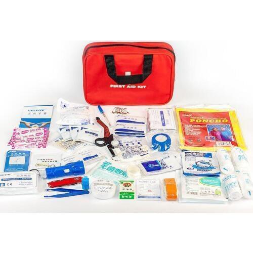 126pcs/lot First Aid Emergency Kit Outdoor Sport Canvas Waterproof For Family Camping Travel Emergency Treatment YJJB007