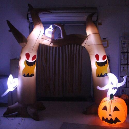 2.4m inflatable tombstone arch LED lighted ghosts halloween outdoor decoration toys prop inflatable halloween archway