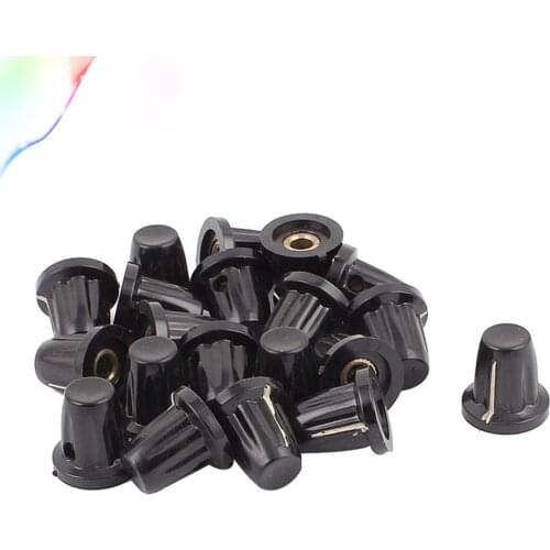 20 Pcs Plastic Rotary Potentiometer Pointer Knob Cap for 4mm Dia Knurled Shaft