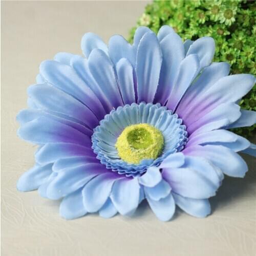 5Pcs/lot Diameter 12CM Charm blue gerbera crepe simulation fake flower wedding dress decorative tiara flower A141